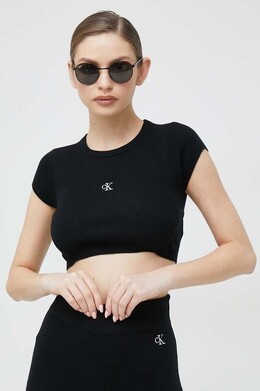 Calvin Klein Jeans: Чёрный топ 