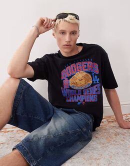 NEW ERA: Тёмная футболка  LA Dodgers