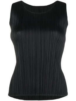 Pleats Please Issey Miyake: Топ с u-образным вырезом 