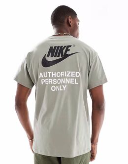 Nike: Футболка  Swoosh цвета хаки