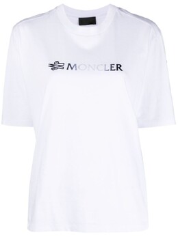Moncler: Белая футболка 