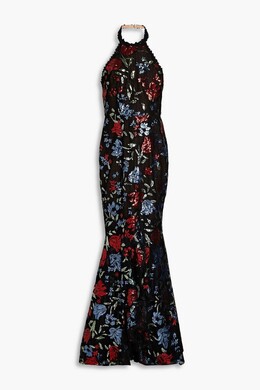 Marchesa Notte: Платье с воротником 