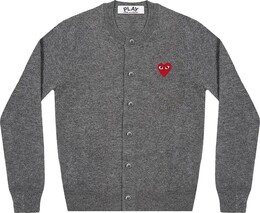 Comme Des Garçons Play: Серый кардиган  Heart