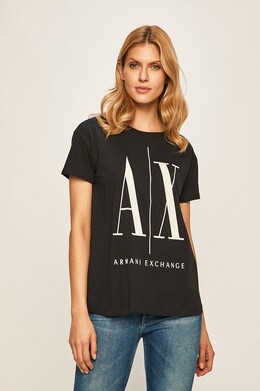 Armani Exchange: Тёмная футболка 