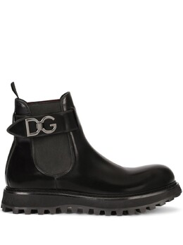 Dolce & Gabbana: Чёрные ботинки 