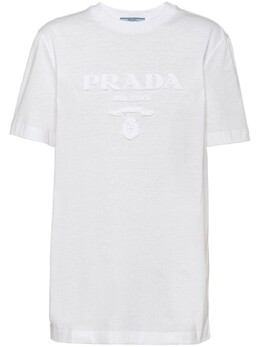 Prada: Белая футболка 