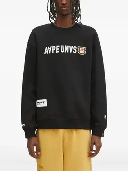 AAPE BY *A BATHING APE®: Чёрный свитшот 