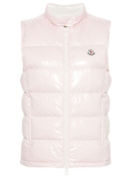 Moncler: Розовый жилет 