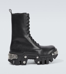 Balenciaga: Чёрные ботинки  Bulldozer
