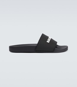 Balenciaga: Чёрные шлёпанцы 