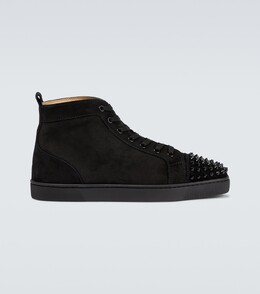 Christian Louboutin: Чёрные кеды  Lou Spikes