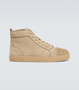 Christian Louboutin: Бежевые кеды  Lou Spikes