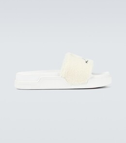 Christian Louboutin: Синие шлёпанцы 
