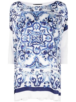 Dolce & Gabbana: Шёлковая блуза  Majolica