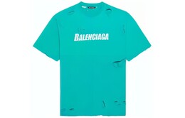 Balenciaga: Зелёная футболка 