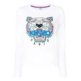 Kenzo: Хлопковый свитер  Tiger Head