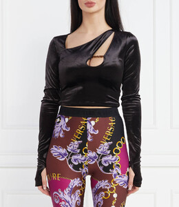 Versace Jeans Couture: Чёрная блуза 