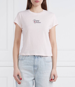Tommy Jeans: Розовая футболка  Essential