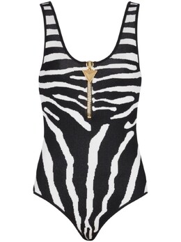 Balmain: Боди с принтом зебры 