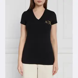 Armani Exchange: Чёрная футболка 