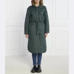 Pepe Jeans London: Зелёное пальто 