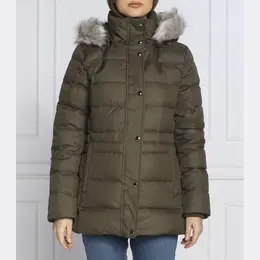Tommy Hilfiger: Зелёный пуховик  Tyra