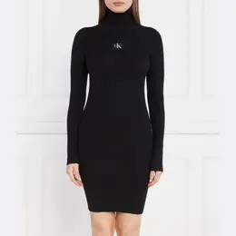 Calvin Klein: Платье с высоким воротником 
