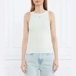 Tommy Hilfiger: Зелёный топ  Essential