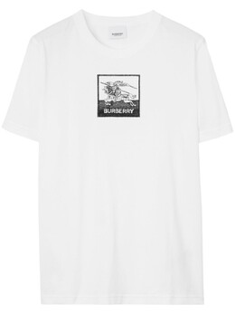 Burberry: Белая футболка 