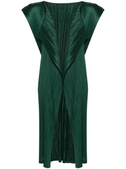 Pleats Please Issey Miyake: Зелёный жилет 