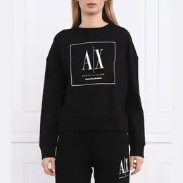 Armani Exchange: Чёрная толстовка 