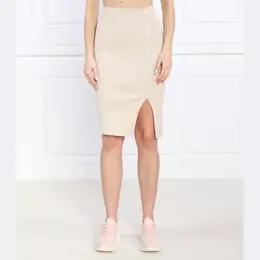 Calvin Klein: Бежевая юбка 