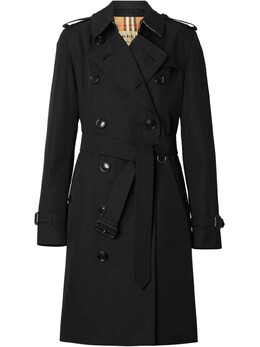 Burberry: Чёрный плащ  Kensington Heritage