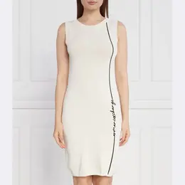 Armani Exchange: Бежевое платье 