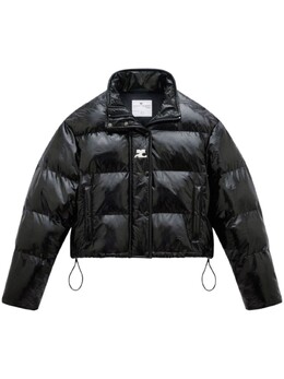 Courreges: Чёрный пуховик 