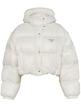 Prada: Белый пуховик 