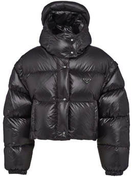 Prada: Чёрный пуховик 