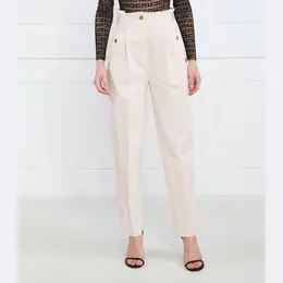Elisabetta Franchi: Бежевые брюки 