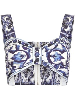 Dolce & Gabbana: Топ  Majolica с принтом