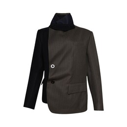Sacai: Куртка  Melton в полоску