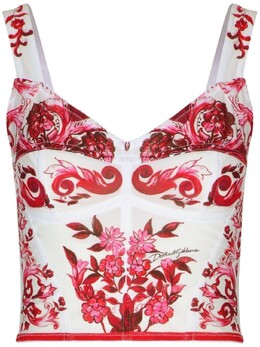 Dolce & Gabbana: Топ  Majolica с принтом
