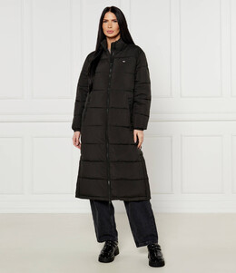 Tommy Jeans: Чёрное пальто 