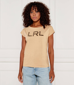 Lauren Ralph Lauren: Бежевая футболка 
