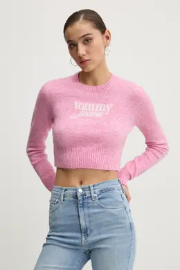 Tommy Jeans: Розовый свитер 