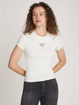 Tommy Jeans: Белая футболка 