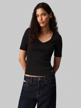 Calvin Klein Jeans: Чёрная блуза 