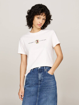Tommy Jeans: Белая футболка 