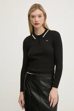 Tommy Jeans: Чёрный свитер 