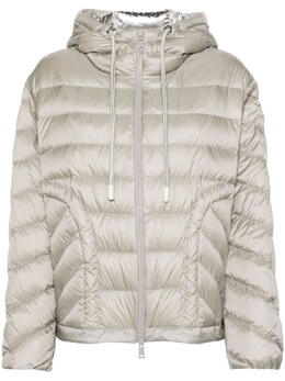 Moncler: Серый пуховик 