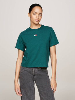 Tommy Jeans: Зелёная футболка 